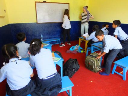 Classe (9-10 ans)- Katmandu Satpragya School - Népal 2015 © Doré. Elisa